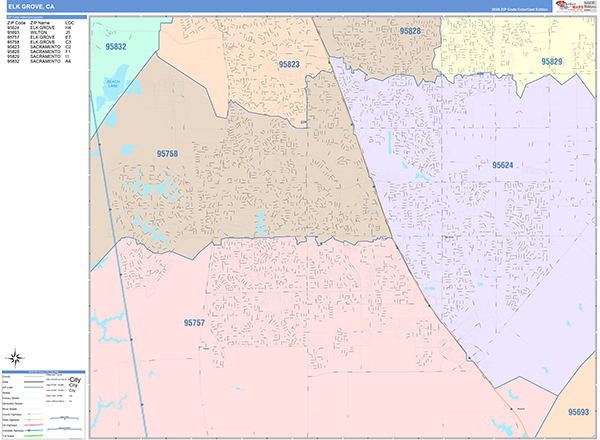 Elk Grove Map Color Cast Style